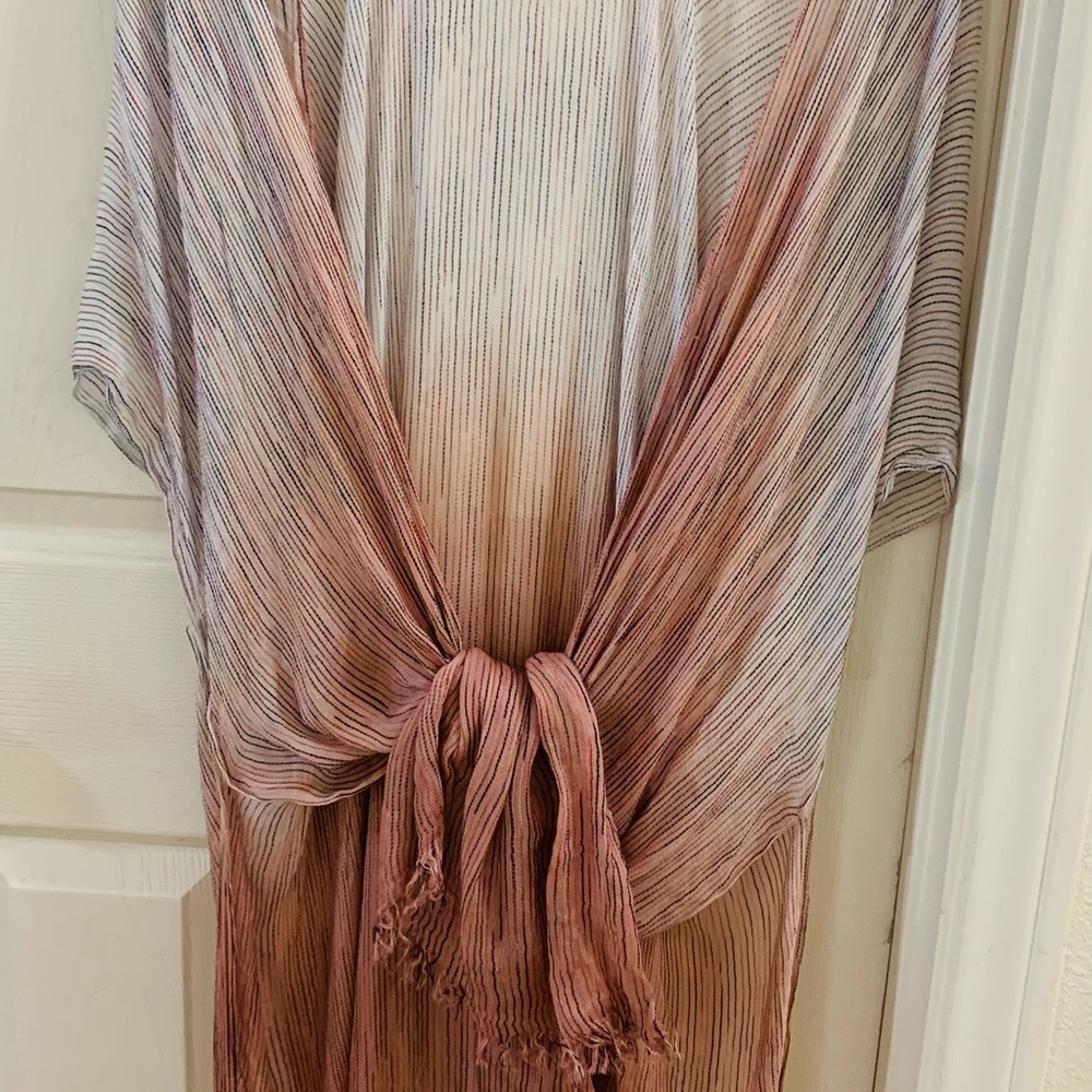Ruana shawl dip dye ombré
